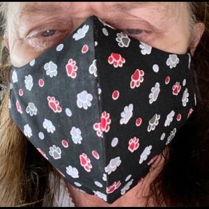 NWT Colorado made Paw prints on black mask